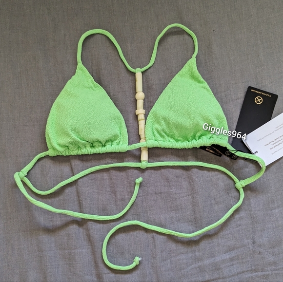 Vix Firenze Zene Beaded Bikini Set Lime Green - Picture 2 of 8